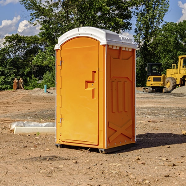 how often are the porta potties cleaned and serviced during a rental period in Robinson